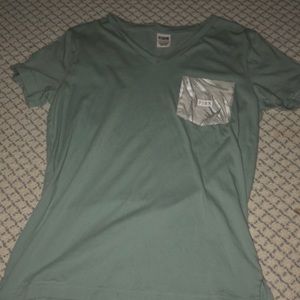 pink brand v-neck t-shirt